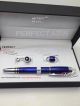 Perfect Replica - Montblanc Blue Rollerball Pen And Blue Cufflinks Set (3)_th.jpg